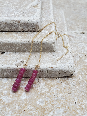 Ruby Threader Earrings