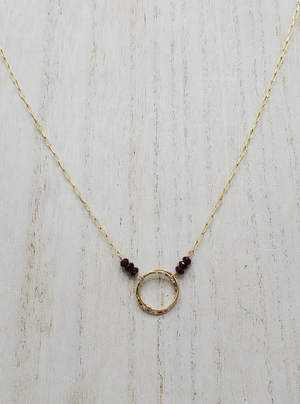 Garnet Ring Necklace