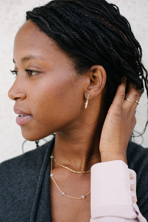 Herkimer Diamond Studded Choker on Gold