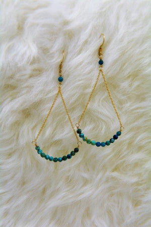 Chrysocolla Soley Earrings on Gold