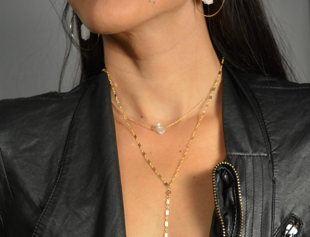 Herkimer Diamond Lucy Necklace on Gold