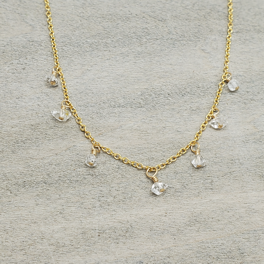 Herkimer Diamond Gypsy Charm Choker Necklace