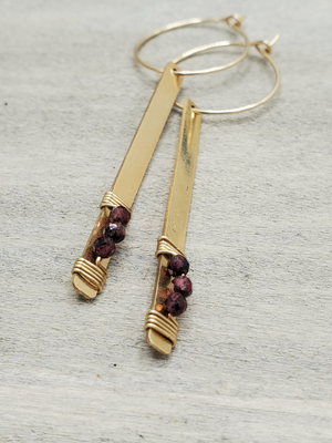 Garnet Ivy Earring