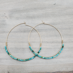 Turquoise Dipped Hoop Earrings