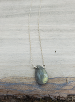 Labradorite Center Bead Necklace on Sterling Silver