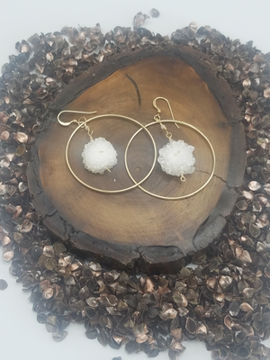 Stalactite Orbit Hoop Earrings on Gold