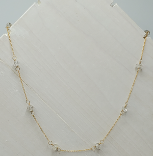 Herkimer Diamond Studded Choker on Gold